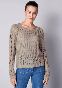 Pullover mit Lochstrickmuster