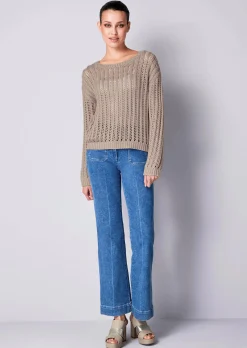 Pullover mit Lochstrickmuster