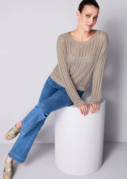 Pullover mit Lochstrickmuster