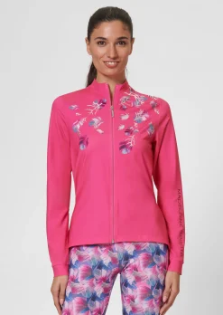 Radjacke mit Blätter-Foilprint