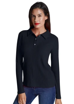 Rippshirt mit Knopfleiste