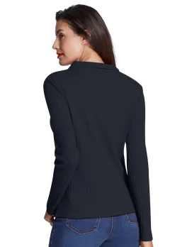 Rippshirt mit Knopfleiste