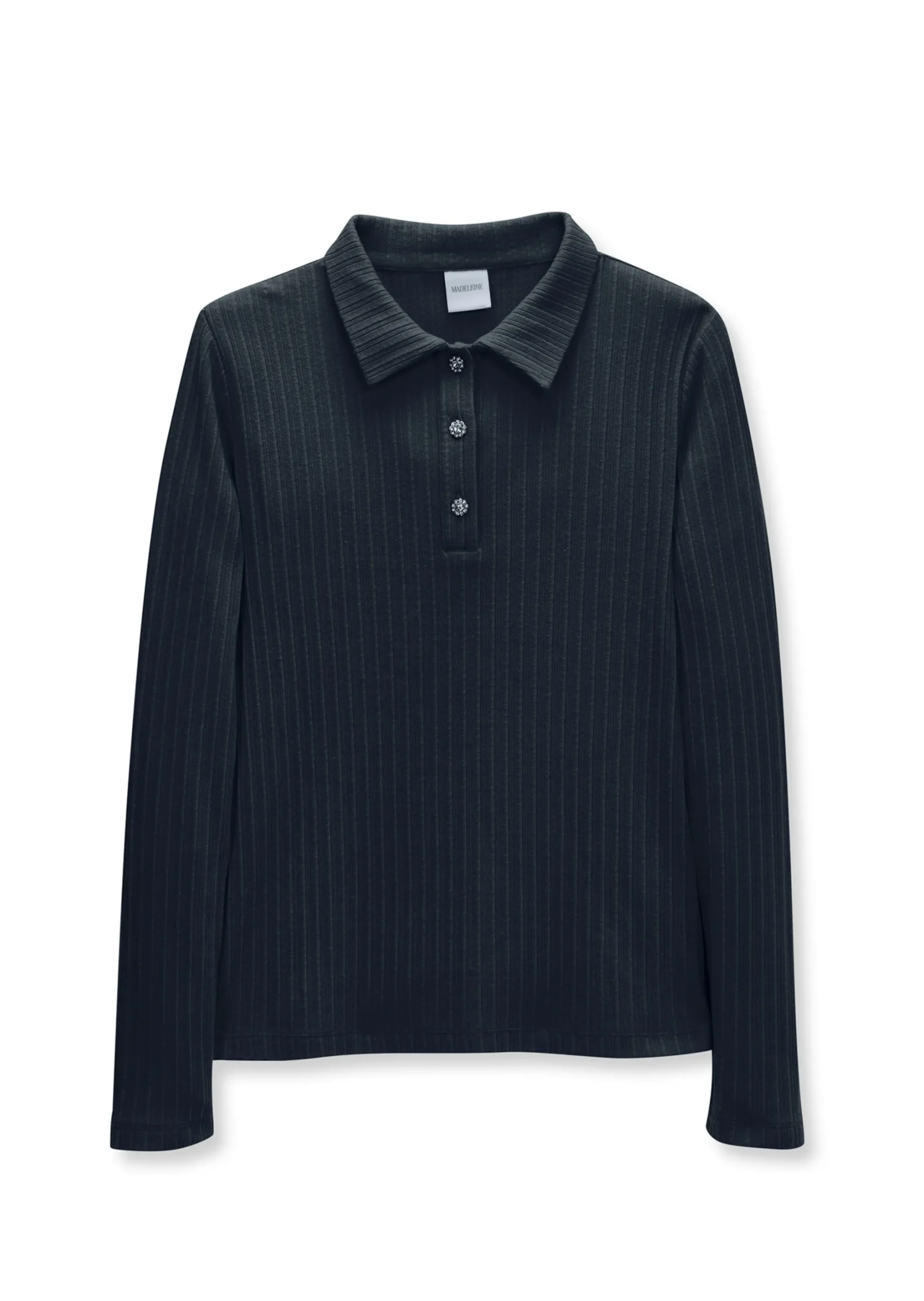 Rippshirt mit Knopfleiste