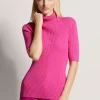 Rippstrickpullover mit Halbarm
