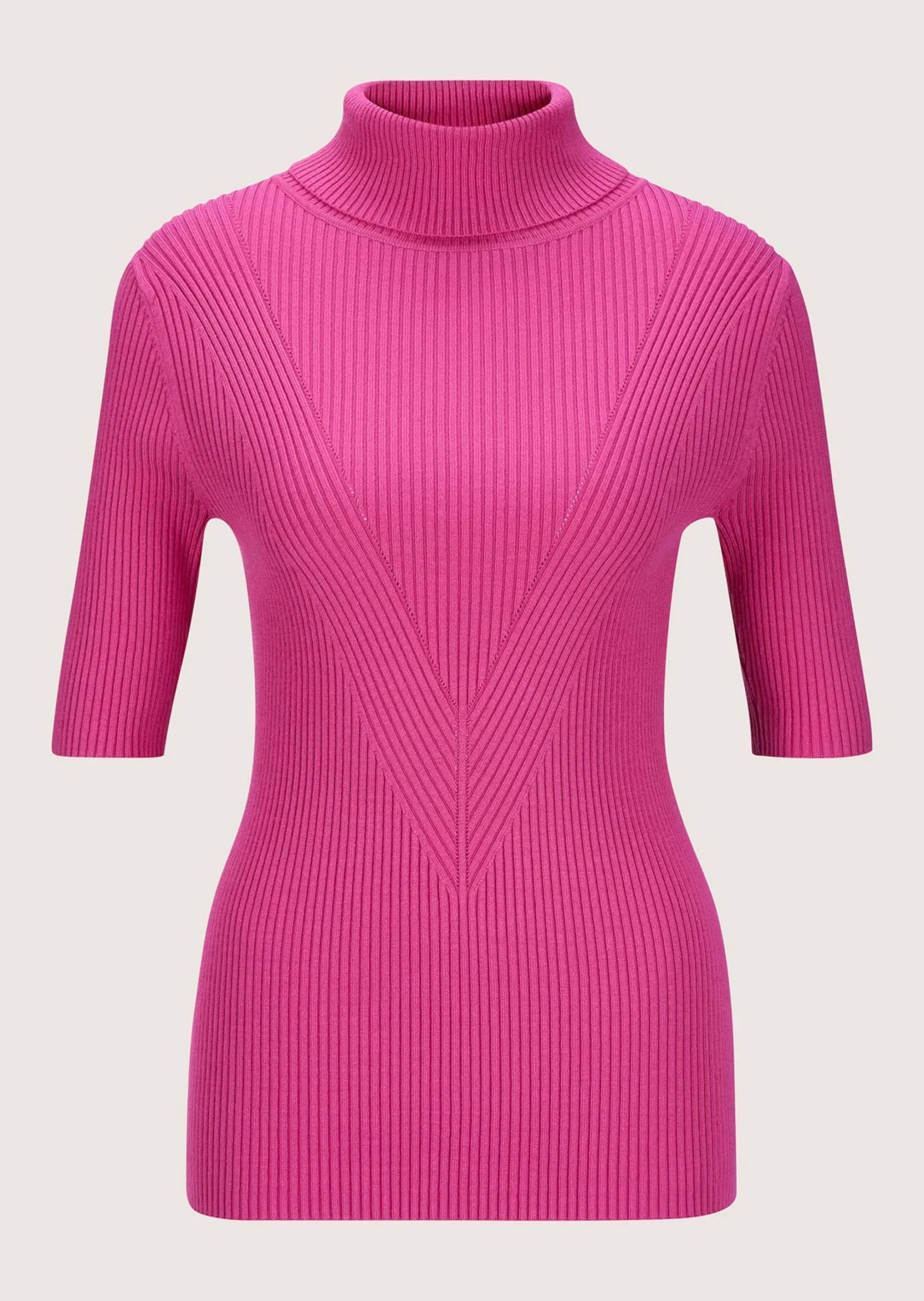 Rippstrickpullover mit Halbarm