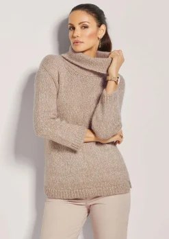 Rollkragen-Pullover mit 3/4-Arm