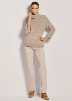 Rollkragen-Pullover mit 3/4-Arm