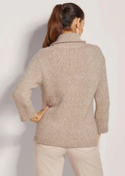 Rollkragen-Pullover mit 3/4-Arm