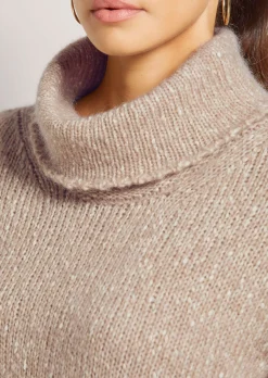 Rollkragen-Pullover mit 3/4-Arm