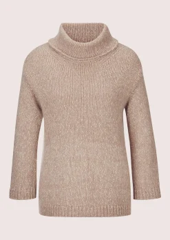 Rollkragen-Pullover mit 3/4-Arm