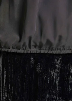 Rundhals-Bluse mit transparenten Ärmeln