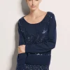Rundhals-Pullover mit Glanz-Effekt