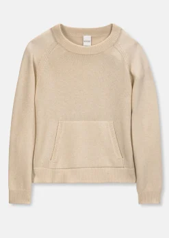 Rundhals-Pullover mit Känguru-Taschen