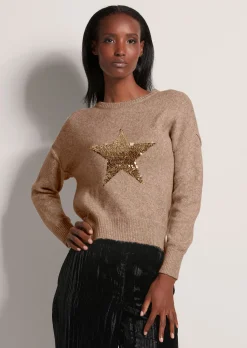 Rundhals-Pullover mit Stern