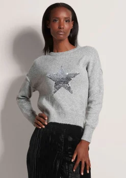 Rundhals-Pullover mit Stern
