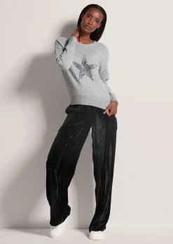 Rundhals-Pullover mit Stern