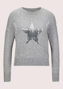 Rundhals-Pullover mit Stern