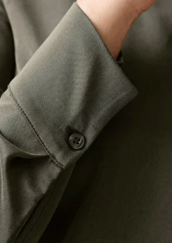 Satinbluse mit Stehkragen
