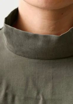 Satinbluse mit Stehkragen