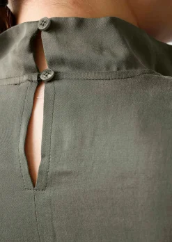Satinbluse mit Stehkragen