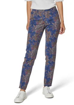 Schlanke Jeans mit Paisley-Print