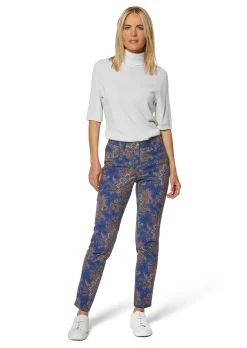 Schlanke Jeans mit Paisley-Print