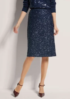 Schlanker Pencil-Skirt mit Wendepailletten