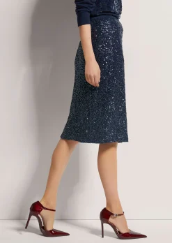 Schlanker Pencil-Skirt mit Wendepailletten