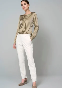 Seidenbluse mit Volants