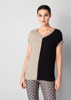 Shirt im Materialmix