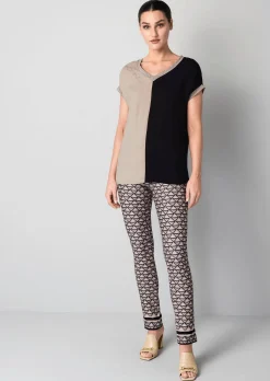 Shirt im Materialmix