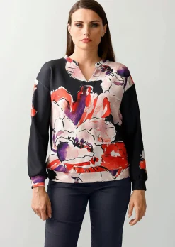 Shirt mit floralem Druck im Vorderteil