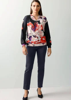 Shirt mit floralem Druck im Vorderteil