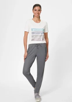 Shirt mit glitzerndem Logo-Schriftzug