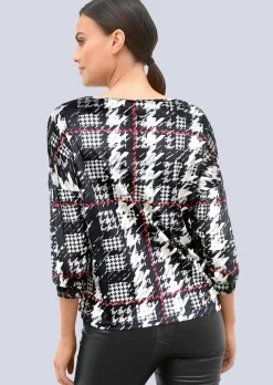 Shirt mit Hahnentrittdessin