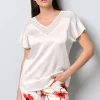Shirt mit Spitzen am Ausschnitt