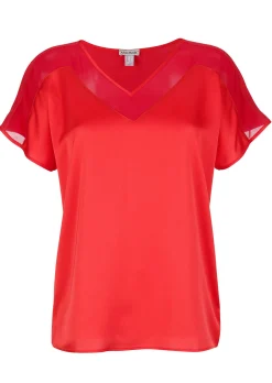 Shirt mit Spitzen am Ausschnitt