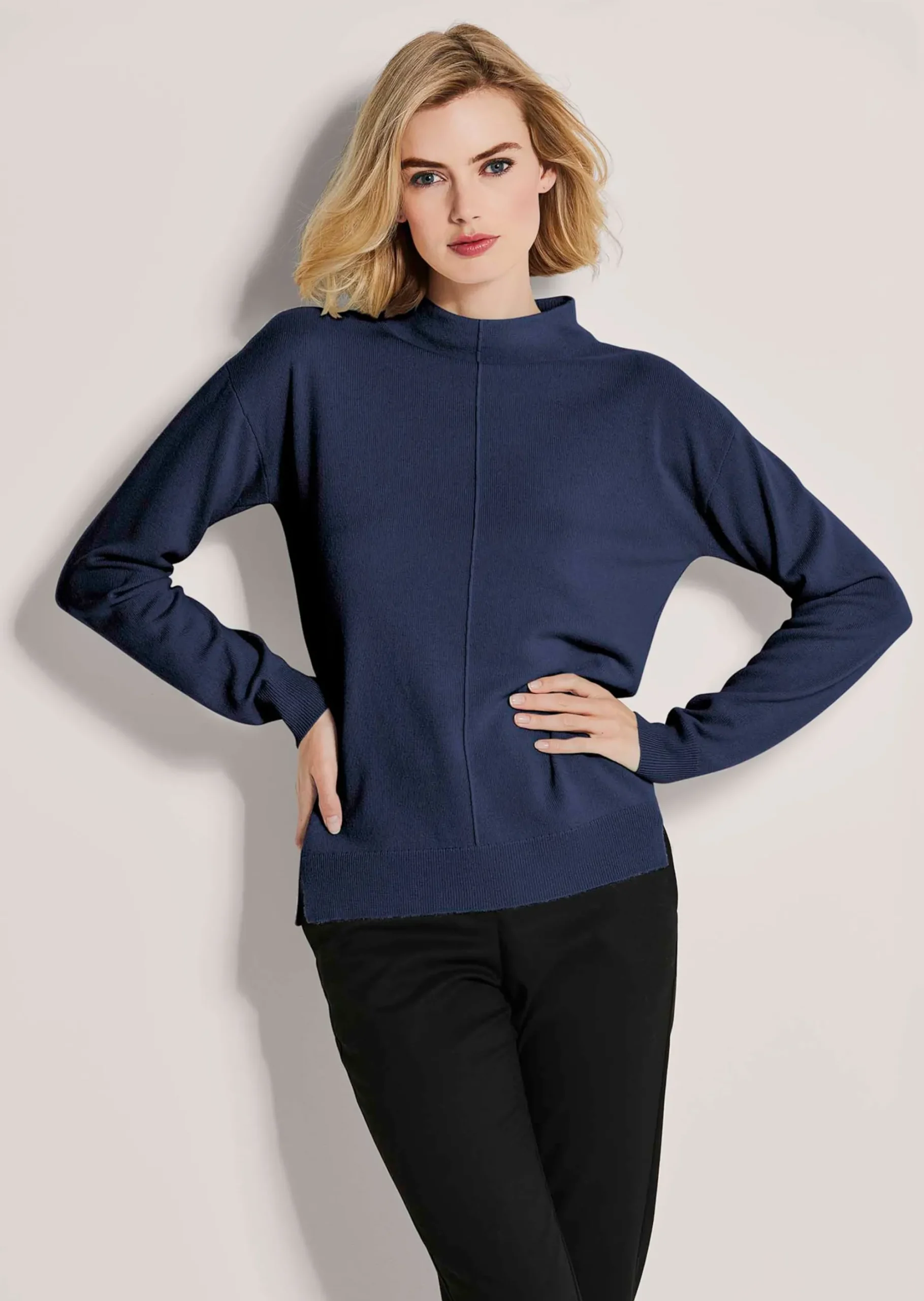 Stehkragen-Pullover aus nachhaltigem Kaschmir