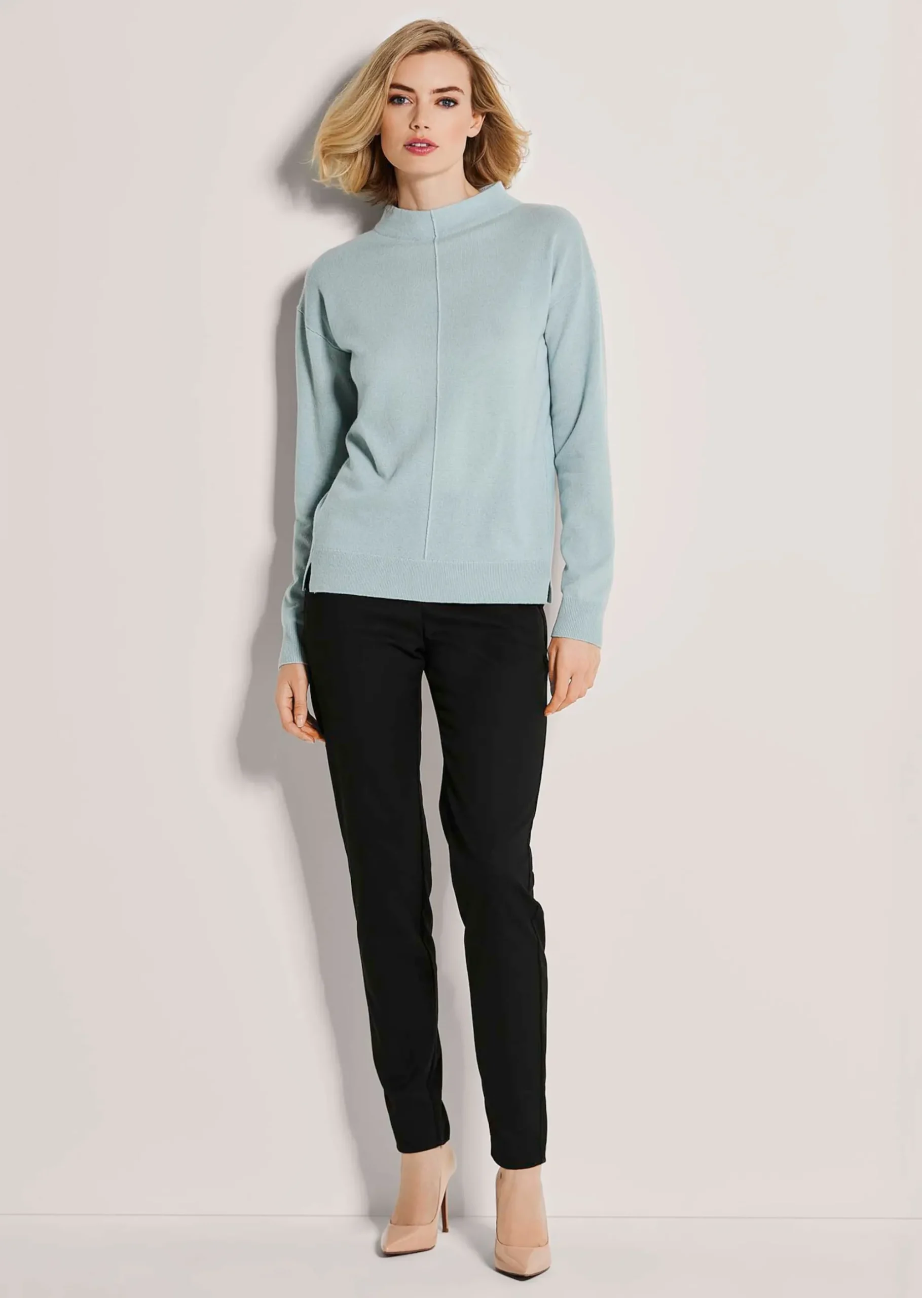 Stehkragen-Pullover aus nachhaltigem Kaschmir