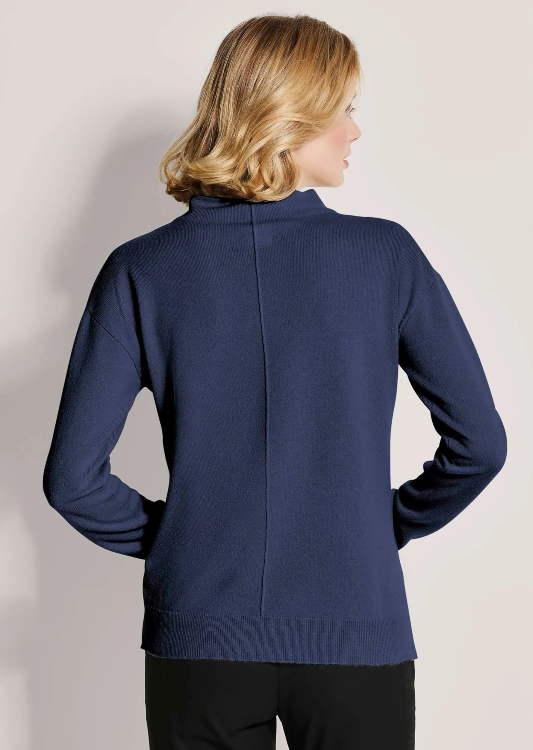 Stehkragen-Pullover aus nachhaltigem Kaschmir