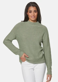 Stehkragen-Pullover mit Glanz-Effekten