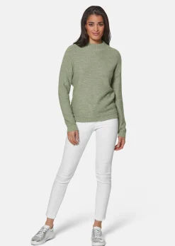 Stehkragen-Pullover mit Glanz-Effekten