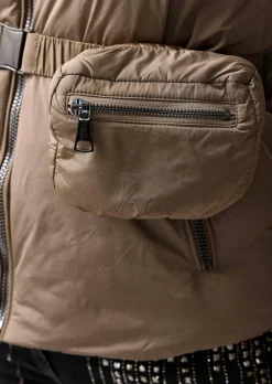 Steppjacke mit abnehmbarer Bauchtasche
