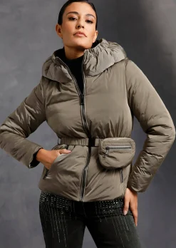 Steppjacke mit abnehmbarer Bauchtasche