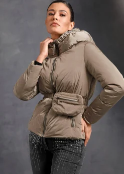 Steppjacke mit abnehmbarer Bauchtasche