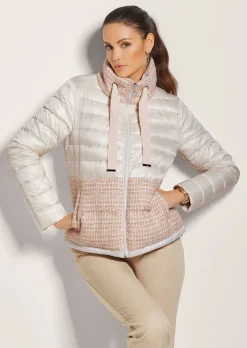 Steppjacke mit Bouclé-Partien