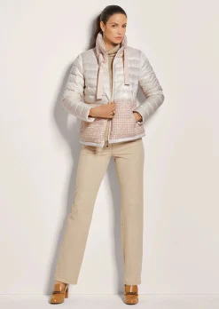 Steppjacke mit Bouclé-Partien