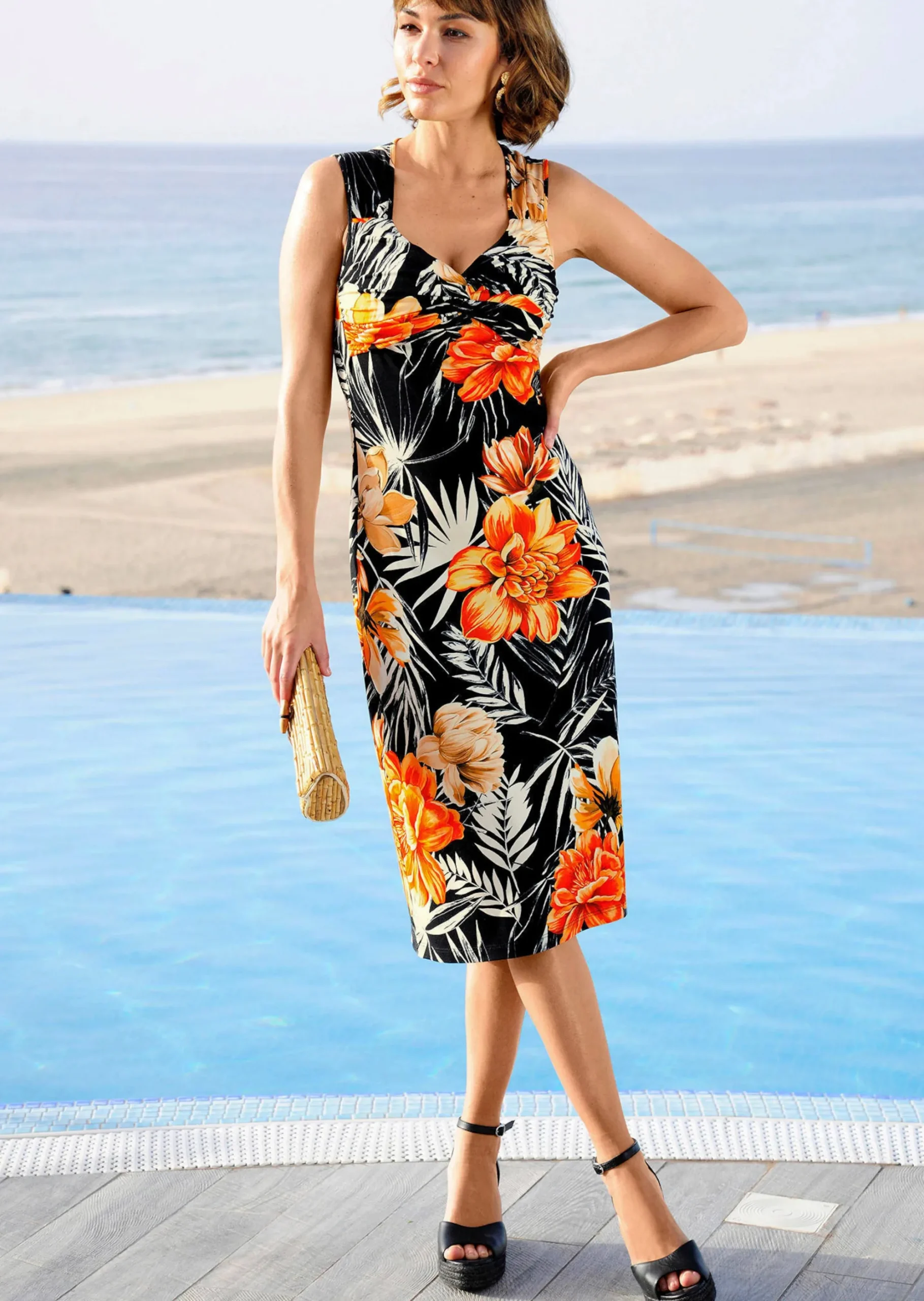 Strandkleid mit Blumendruck