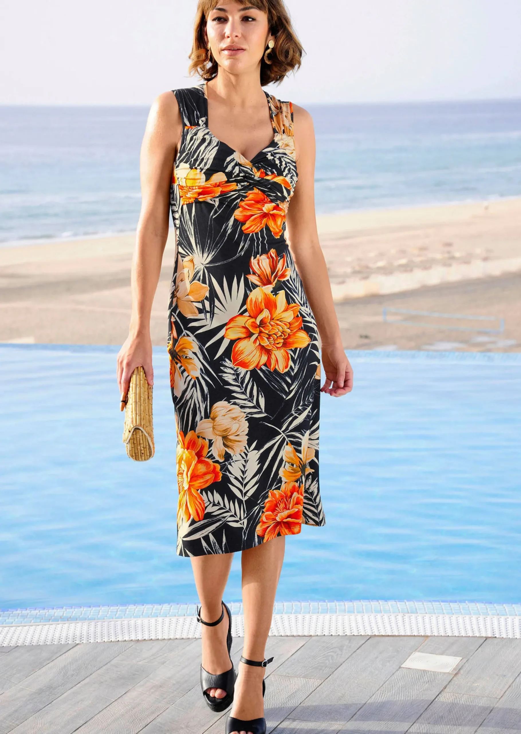 Strandkleid mit Blumendruck