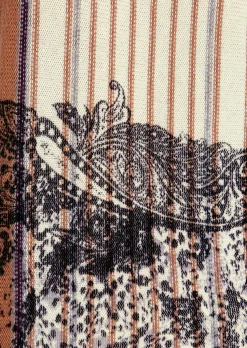 Streifen-Pullover mit Paisley-Druck